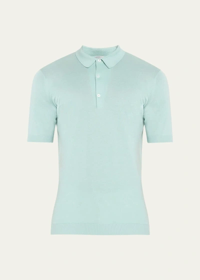 John Smedley Adrian Fine-knit Polo Shirt In Mint