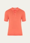 John Smedley Men's Adrian Polo Shirt In Sundown Orange