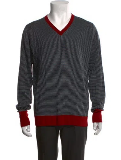 Pre-owned John Smedley Merino Wool Striped Pullover In Multicolor