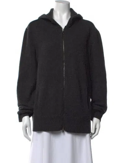 Pre-owned John Varvatos Cashmere Open Front Sweater In Grey