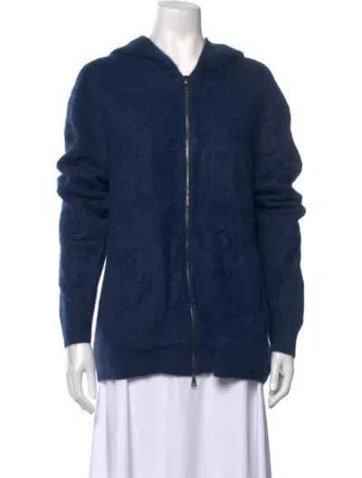 Pre-owned John Varvatos Cashmere Open Front Sweater W/ Tags In Blue