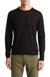 John Varvatos Lex Linen Blend Slub Sweater In Black
