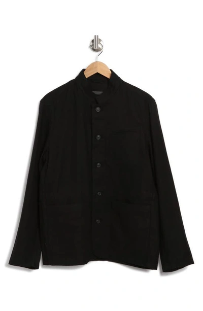 John Varvatos Linen & Cotton Field Jacket In Black