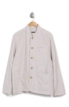 John Varvatos Linen & Cotton Field Jacket In Ecru