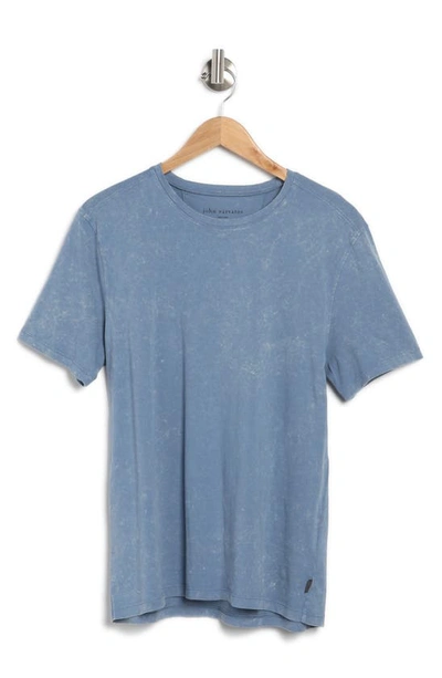 John Varvatos Marble Wash Cotton Crewneck T-shirt In Dutch Blue