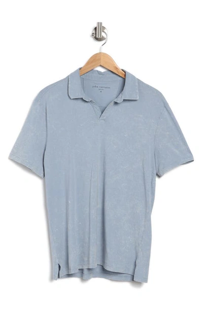 John Varvatos Marble Wash Cotton Polo In Dusted Blue