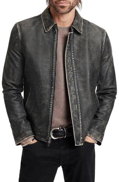John Varvatos Penn Leather Jacket In Black