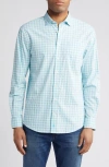 Johnnie-o Ashworth Prep-formance Check Button-up Shirt In Haze