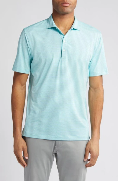 Johnnie-o Michael Stripe Performance Golf Polo In Jungle