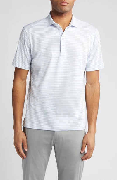 Johnnie-o Michael Stripe Performance Golf Polo In White