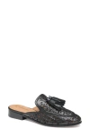 Johnston & Murphy Ali Woven Tassel Mule In Black Glove