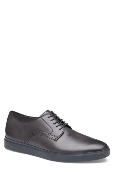 Johnston & Murphy Brody Plain Toe Derby In Black Hand-stained Full Grain