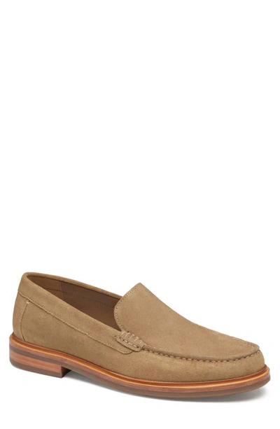 Johnston & Murphy Lyles Suede Loafer In Taupe Suede