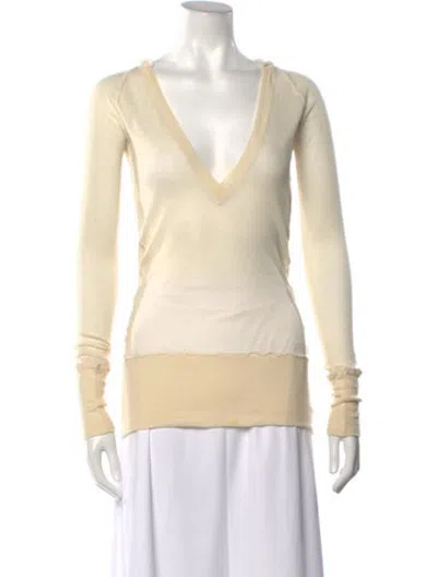 Pre-owned Joie Cashmere V-neck Sweater In Neutrals