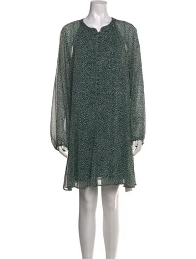 Pre-owned Joie Floral Print Mini Dress In Green