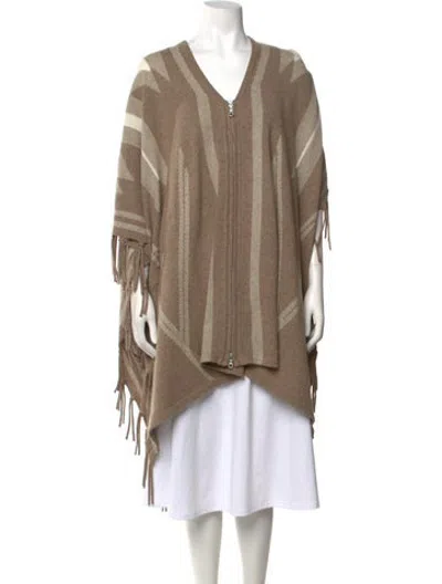 Pre-owned Joie Patterned V-neck Sweater In Brown