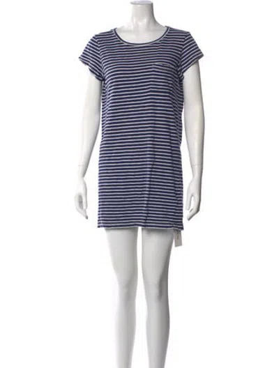Pre-owned Joie Striped Mini Dress In Blue/white