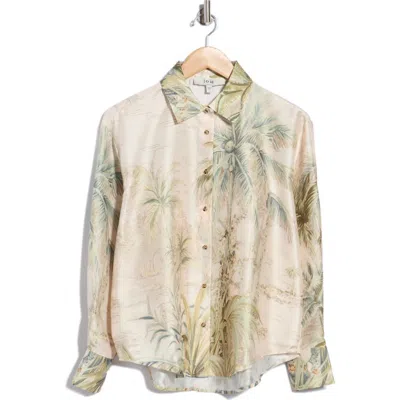 Joie Tropical Printed Long Sleeve Button Front Shirt In Neutral