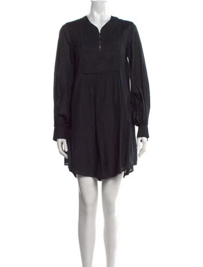 Pre-owned Joie V-neck Mini Dress In Black