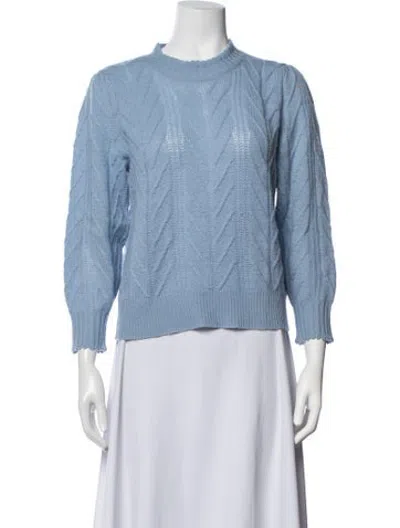 Pre-owned Joie Wool Mock Neck Sweater In Blue