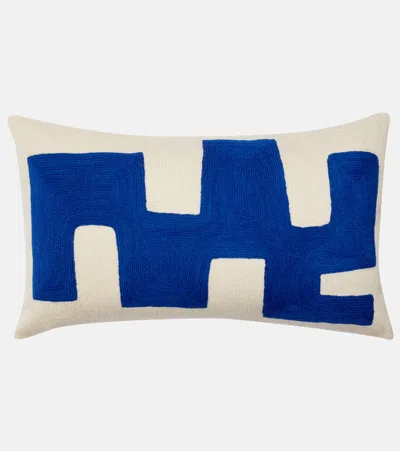 Jonathan Adler Ojai Blocks Wool And Cotton Cushion In White