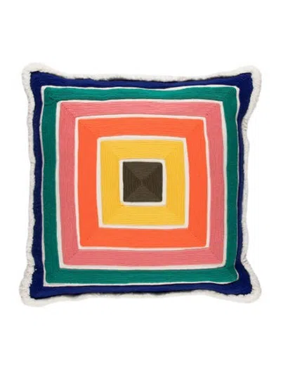 Pre-owned Jonathan Adler Scala Corded Throw Pillow In Multicolor