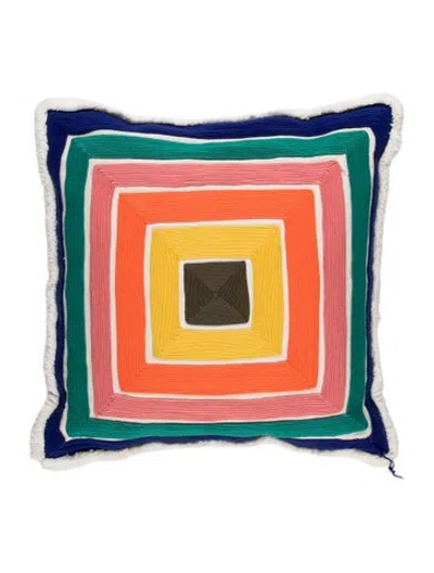 Pre-owned Jonathan Adler Scala Corded Throw Pillow In Multicolor