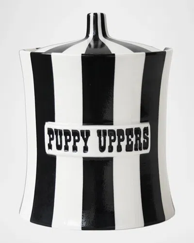 Jonathan Adler Vice Puppy Uppers Canister In Black