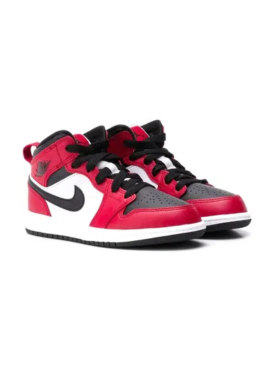 Jordan Aj 1 Mid In Black/black/gym Red