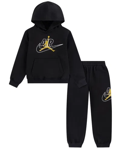 Jordan Kids' Boys' 4-20 Swoosh Fleece Pullover Hoodie And Jogger Pants, 2-piece Set In Black