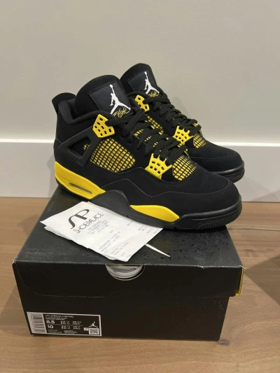 Pre-owned Jordan Brand 4 Thunder Size 8.5 Shoes In Black