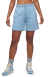 Jordan Brooklyn Fleece Drawstring Shorts In Blue Grey/ White