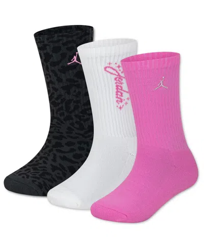 Jordan Kids' Girls' 9-11 Fierce & Fearless Crew Socks, 3-pack In Multi
