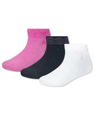Jordan Kids' Girls' 9-11 Scrunchie Ankle Socks, 3-pack In Multi