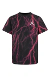 Jordan Kids' Lightning Print T-shirt In Black