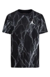 Jordan Kids' Lightning Print T-shirt In Dark Smoke Grey