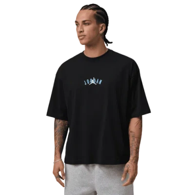 Jordan Mens  Back Stretch Oversized Short Sleeve Crew In University Blue/black