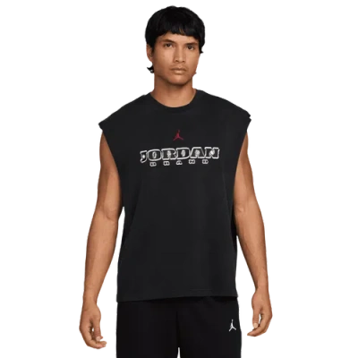 Jordan Mens  Brooklyn Graphic Sleeveless Muscle Top In Black/gym Red