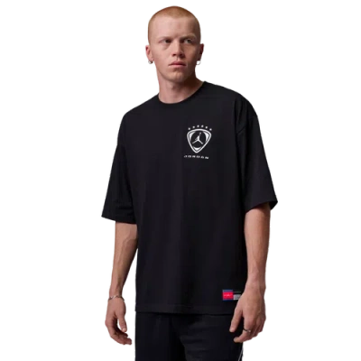 Jordan Mens  Brooklyn Oversized Graphic Short Sleeve Crew In Black/black