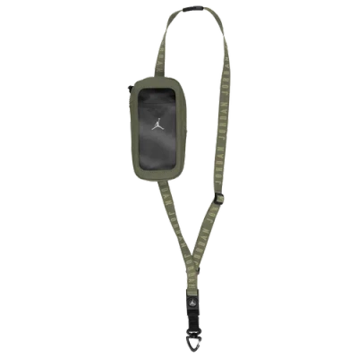 Jordan Mens  Flight Phone Crossbody In Medium Olive/black/white