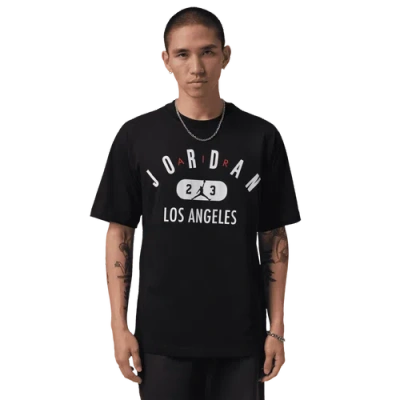 Jordan Mens  Los Angeles City Short Sleeve Crew In Black/white
