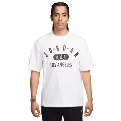 Jordan Mens  Los Angeles City Short Sleeve Crew In White/black