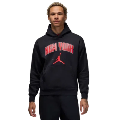 Jordan Mens  New York City Hbr Fleece Pullover In Black/red/black