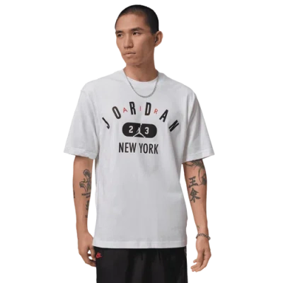 Jordan Mens  New York City Short Sleeve Crew In White/black
