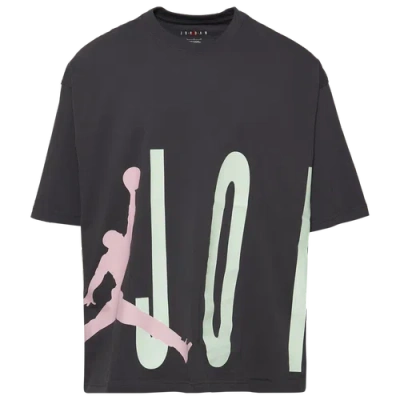 Jordan Mens  Torso Stretch Oversized Short Sleeve Crew In Anthracite/iced Carmine