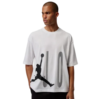 Jordan Mens  Torso Stretch Oversized Short Sleeve Crew In White/black