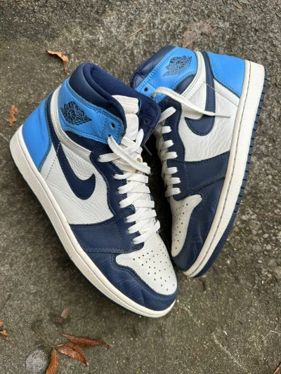 Pre-owned Jordan Nike Air Jordan 1 Retro High Og Obsidian Size 8 Shoes In Blue/dark Blue/white