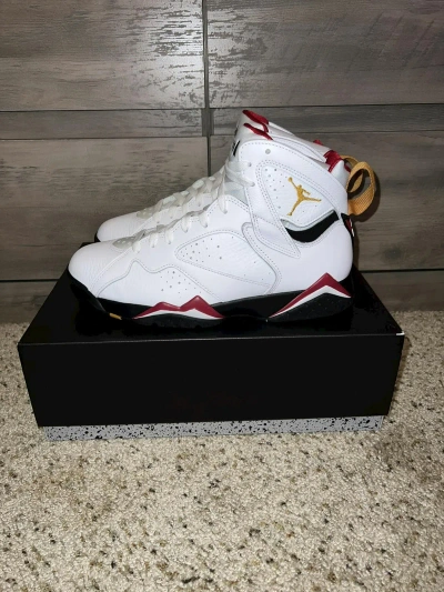 Pre-owned Jordan Nike Jordan Retro 7 Cardinal Shoes In White