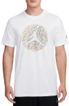 Jordan Pointillism Jumpman Graphic T-shirt In White/white