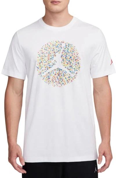 Jordan Pointillism Jumpman Graphic T-shirt In White/white